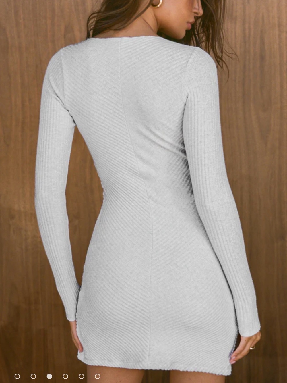 Joah Brown Asymmetrical Button Mini Dress - Picture 2 of 11